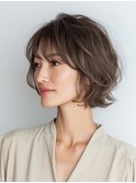 クラゲヘアー/小顔/ココアベージュ/オリーブグレー/川西