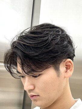 フィフスパーク(fifth PARK) 渋谷センターパートフェザーパーマ色気毛流れパーマメンズカット