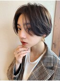 スモーキーカラー ハッシュボブ ドライパーマ