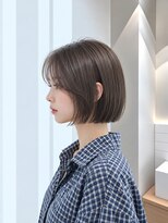 フォト 新宿三丁目(foto) 地毛風縮毛矯正韓国風顔まわりレイヤー小顔ボブ切りっぱなしボブ