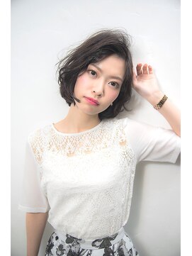 エス 西梅田(es) 春→夏　大人アップバングショート　ボブ＠西梅田