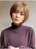 ひし形シルエット×上質な大人ショート×シャンパンベージュ◎
