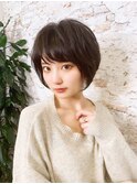 黒髪アッシュの丸みショート【Ruufus恵比寿渋谷】31513