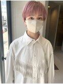 ショートヘア　ペールピンクスタイル/西田