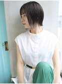 天神【BIRTH】外ハネボブ×ペールベージュ×ぶつ切りボブ