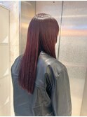 【lilley 稲永麻衣】ワインレッド+ブリーチなし+天神韓国ヘア