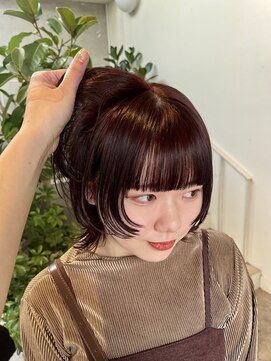 アクアオモテサンドウ(ACQUA omotesando) △ダブルカラー韓国風ボルドーカラーレッドカラーウルフカット