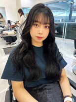 ランテルディ 渋谷(LANTERDIT)&nbsp;艶感　ダークカラー　シースルーバング　透明感　ロングヘア