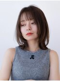 韓国くびれボブ外ハネ似合わせカットナチュラルカラー