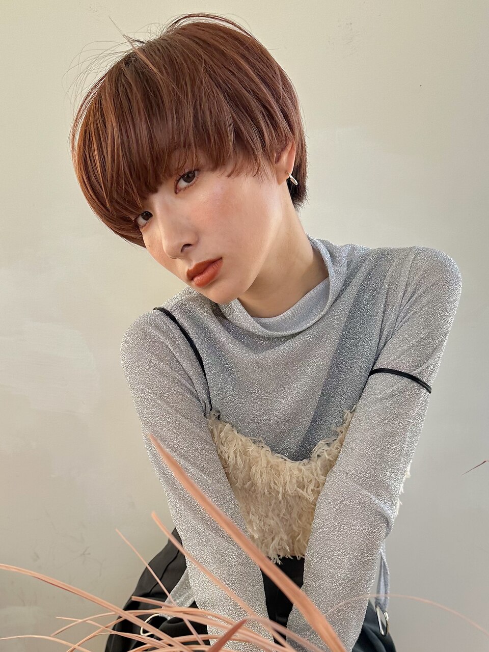 ピンクベージュ/ブリーチなしショート/表参道/女性美容師