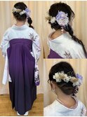 ロープ編みのサイド編みおろしヘア