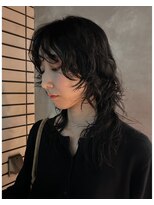 シム 千葉(sim)&nbsp;黒髪ウルフパーマ　stylist  nana 【千葉駅】