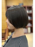 ショートボブ/丸みボブ/大人/透明感/アッシュ/オリーブ/20代30代