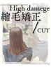 【期間限定料金】　ハイダメージ毛縮毛矯正 / カット　￥12000→￥11000