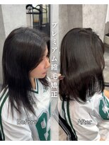 サクラ オモテサンドウ(SAKURA)&nbsp;プレミアム縮毛矯正/暗めカラー/グランマッシュ/デザインカラー