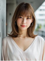 ロッソ 大橋店(Rosso) 透け前髪の軽やかブラウンミディ【大橋】