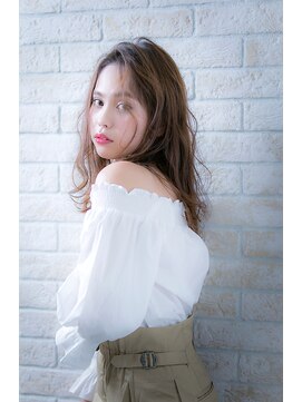 ヘアーアートシフォン 池袋西口店(Hair art chiffon) 耳かけ小顔オリーブカラーハイライトカラーセミウェットウェーブ