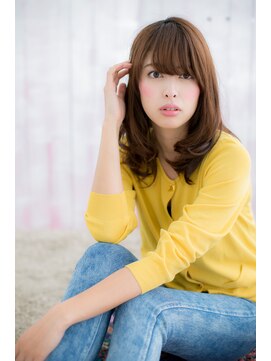 ヘアアンドビューティー ミック(Hair & Beauty miq) シースルーバングの重軽ふわミディb