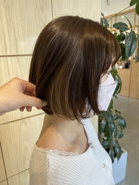 アドラーブル 松崎店(adorable) 20代30代大人可愛いインナーカラーグレージュショートボブ