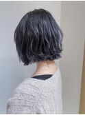 アッシュブルー×ボブ/ニュアンスボブ/波巻き【AND CHILL渋谷】