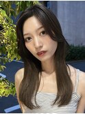 (韓国風/くびれヘア/ロングヘア/前髪/サイドバング/小顔)