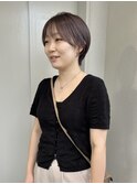 ショートヘア/サイドバング/グレージュ