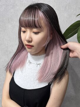 ロウル 渋谷(LOWRL) ホワイトピンクインナーカラー/ケアブリーチ