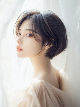 エダ 鎌倉(edA.) 小顔ショートボブ/白髪ぼかし/ネビージュ/30代/40代