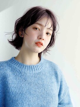 マム(mamu) ふんわり外はねボブ/チョコブラウン