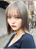 透明感カラー★20代30代ダブルカラーブリーチグレージュアッシュ