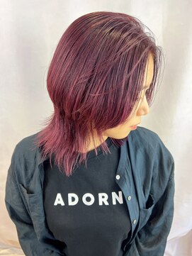 サラ ビューティ サイト 春日(SARA Beauty sight) カラー/チェリーレッド/ピンク/レッド/ウルフ/レイヤー