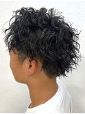 スパイラルパーマ ツーブロック 波巻きパーマ 無造作パーマ 30代