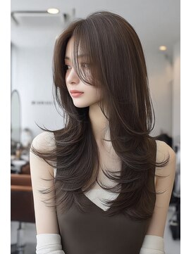 ノイエ 原宿 北参道(NoIE) バタフライカットハッシュカットマレットヘアチェリーレッド