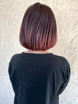 プリモ ココ 鍋島店(Primo coco.)&nbsp;ボブ グラデーションカラー 酸性ストレート チェリーレッド 30代
