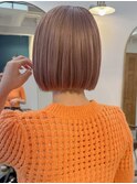 ハイトーンピンクベージュボブ