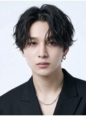 韓国風ニュアンスパーマセンターパートスパイラルショート