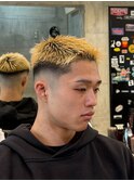 ba2372渋谷金髪ハイフェードクロップアクティブショートバーバー