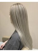 20代30代春◎透明感ミルクティーベージュハイライト抜け感