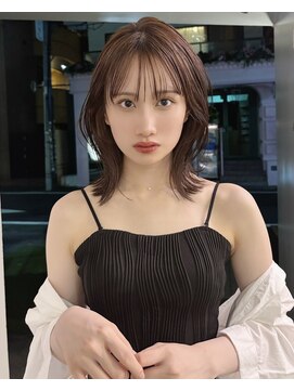 フィルムス 田町芝浦(FILMS) ミルクティーベージュ/レイヤーボブ/韓国巻き/顔周りカット/田町