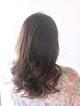 アディクト 綾瀬(ADDICT) 【ADDICT 】ラフウェーブロング_グレージュひし形シルエット