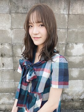 にしはら 美容室 【倉地雄介】シースルーバングxオリーブベージュ