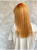 イエローオレンジベージュブリーチダブルカラー池袋髪質改善