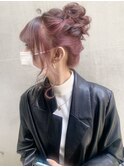 【.eer/ディア】ピンクアッシュ/お団子ヘア/ヘアセット