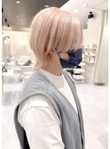 ショートウルフ/ペールピンク/ミルクティーカラー