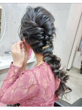 パープル(purple) 編み下ろしアレンジ