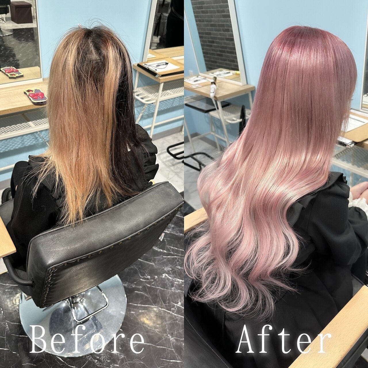 ホワイトピンク#シールエクステ#韓国#エアリーロング#美髪#梅田