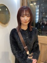 ルアウ レコーズ(LUAU records)&nbsp;【LUAU records/arisa】ボルドーカラー×顔まわりレイヤー