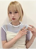 大宮韓国タッセルヘイリー切りっぱなし前下がりウルフボブ2/20代