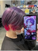にじさんじ 渡会雲雀 ケアブリーチ ショート ラベンダー ウルフ