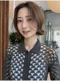 ボブレイヤー 顔まわりレイヤー 小顔ボブ 大人ボブ 表参道 40代